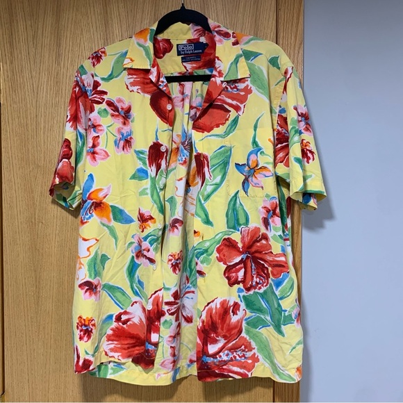 Polo by Ralph Lauren Floral Caldwell Silk Blend Button Down Shirt - Size Small - Picture 1 of 4